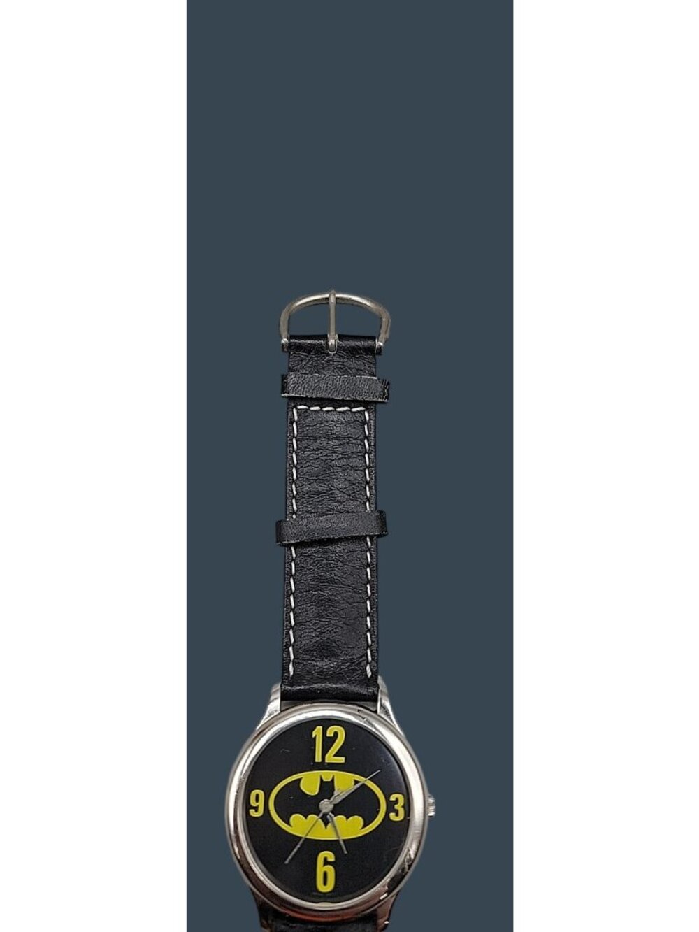 DC COMICS by 1989 Fossil Batman Unisex Watch 7.5 Black Leather Band 36mm BA-6315 - Picture 9 of 16